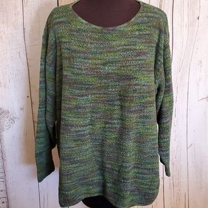 Venezia Vitale green variegated yarn sweater size Large